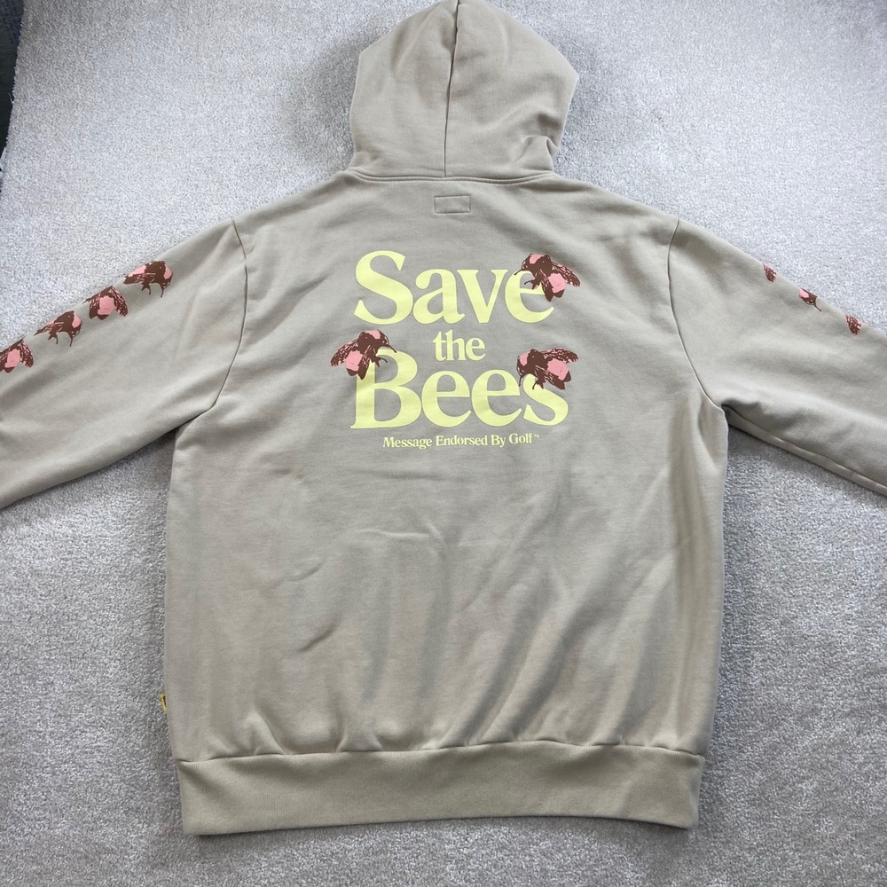 Golf Wang Hoodie Men XXL Tan Save The Bees Flower Boy Graphic Pullover